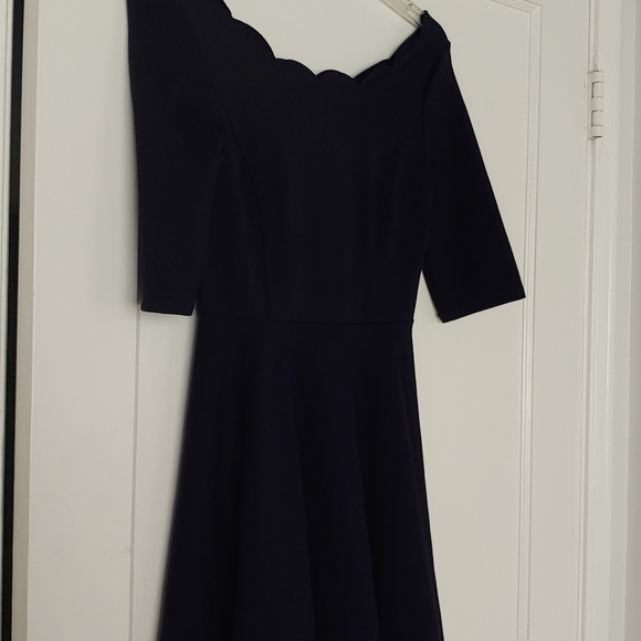 Navy Lulu's Tip the Scallops Skater Dress Sz S - Picture 5 of 6